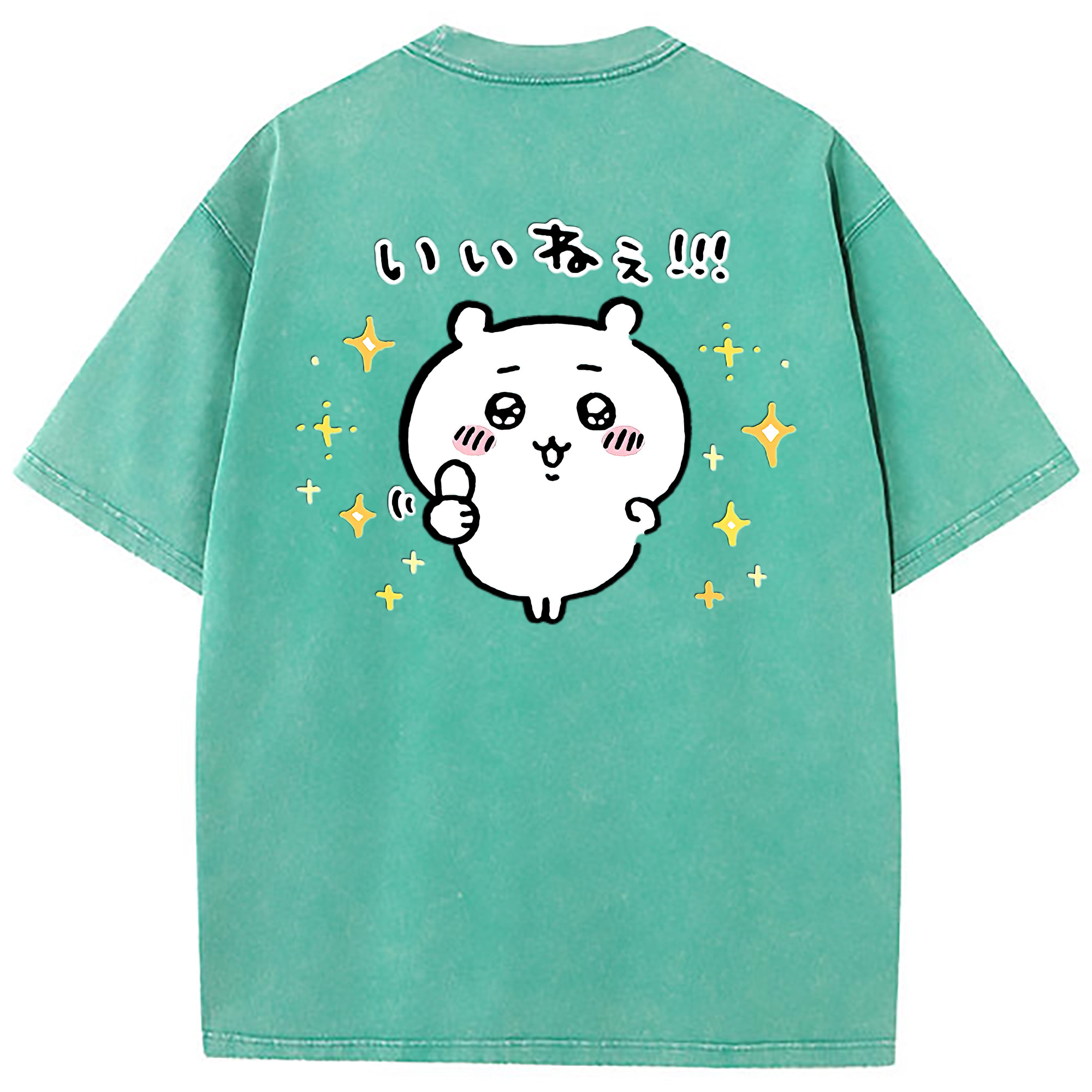 （画像用） ちいかわ ちいかわ Chii-kawa chiikawa 綿100% ヴィンテージ風 半袖Tシャツ（背面プリント）
